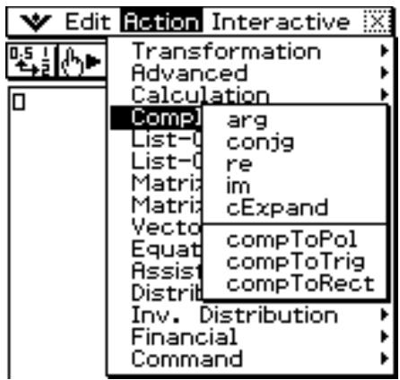 CASIO ClassPad 330 PLUS - Emploi du sous-menu Complexe - 1