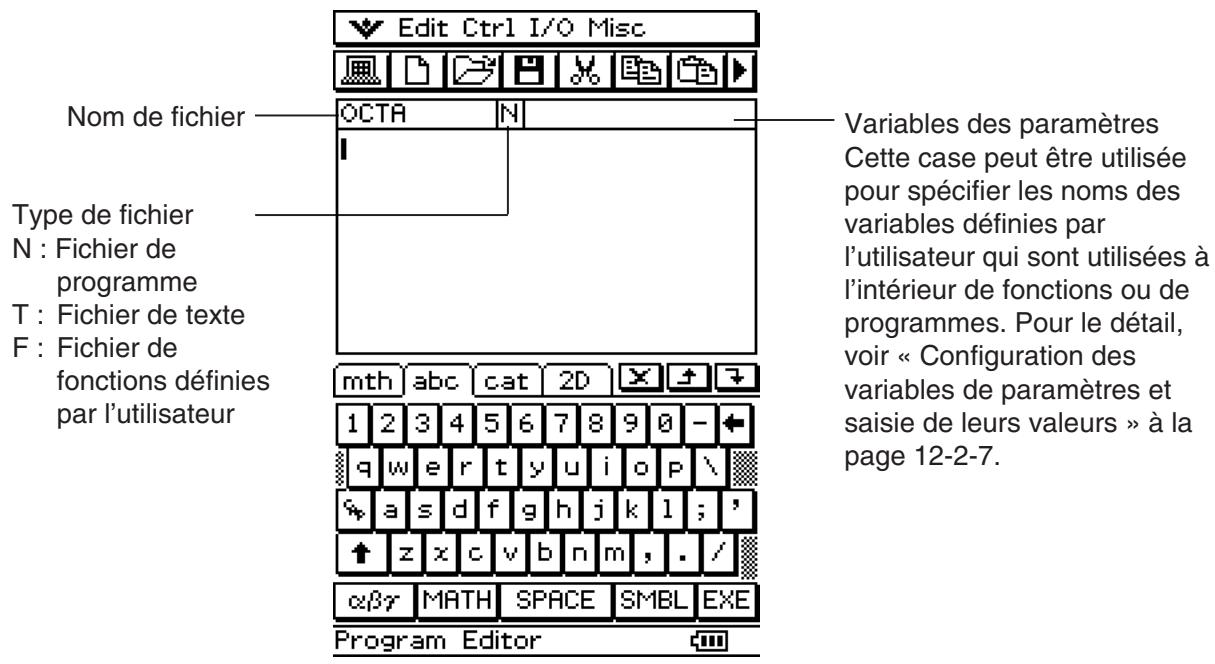 CASIO ClassPad 330 PLUS - - Afficher la fenêtre de l'éditeur de programmes - 1
