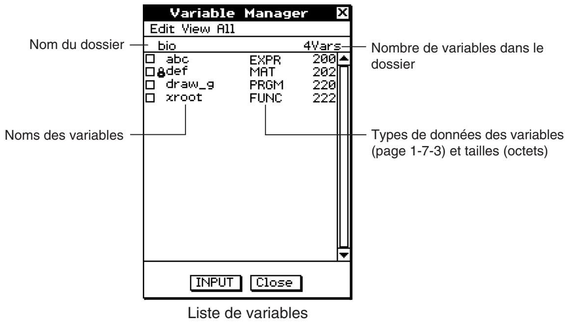 CASIO ClassPad 330 PLUS - Vues du gestionnaire de variables - 2