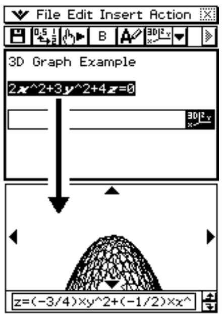 CASIO ClassPad 330 PLUS - Utilisation du tirer-deposer pour tracer un graphe 3D - 1
