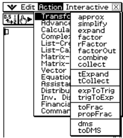 CASIO ClassPad 330 PLUS - Emploi du sous-menu Transformation - 1
