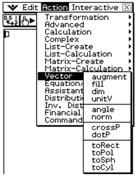 CASIO ClassPad 330 PLUS - Emploi du sous-menu Vecteur - 1