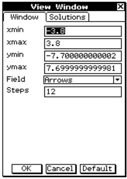 CASIO ClassPad 330 PLUS - 14-6 Configuration des paramètres de la fenêtre d'affichage graphique d'équation différentielle - 1