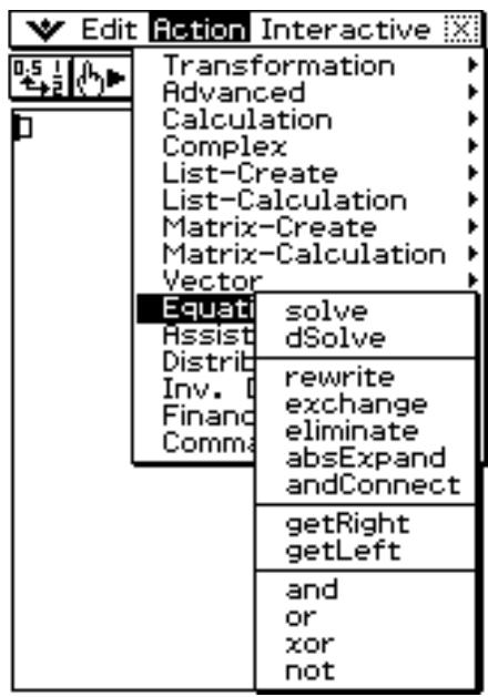 CASIO ClassPad 330 PLUS - Emploi du sous-menu Equation/Inégalité - 1