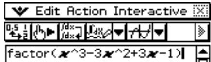 CASIO ClassPad 330 PLUS - - Factoriser depuis le menu [Action] - 2