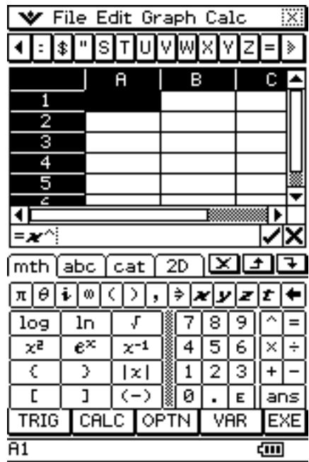 CASIO ClassPad 330 PLUS - - Utiliser les claviers tactiles pour saisir une fonction - 1