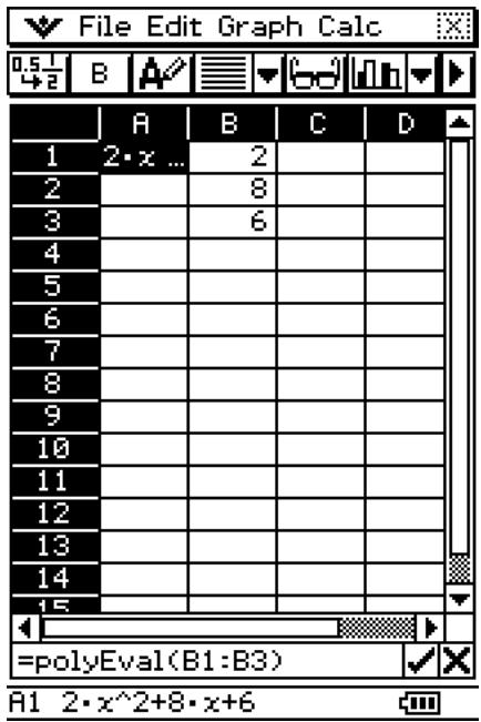 CASIO ClassPad 330 PLUS - - List-Calculus - polyEval - 1