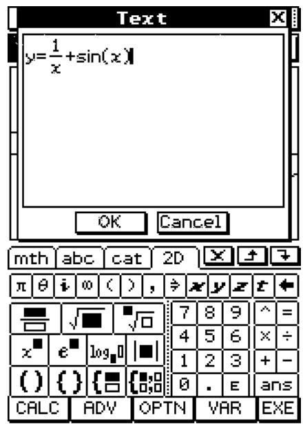 CASIO ClassPad 330 PLUS - - Insérer un texte sur l'écran - 2