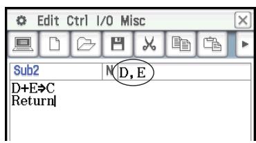 CASIO ClassPad II fx-CP400+E - Emploi d'un sous-programme pour appeler un autre programme - 4