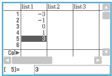 CASIO ClassPad II fx-CP400+E - - Générer une table numérique en affectant les valeurs d'une liste à x, , ou t - 1