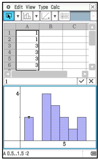 CASIO ClassPad II fx-CP400+E - [Graph] - [Histogram] - 1