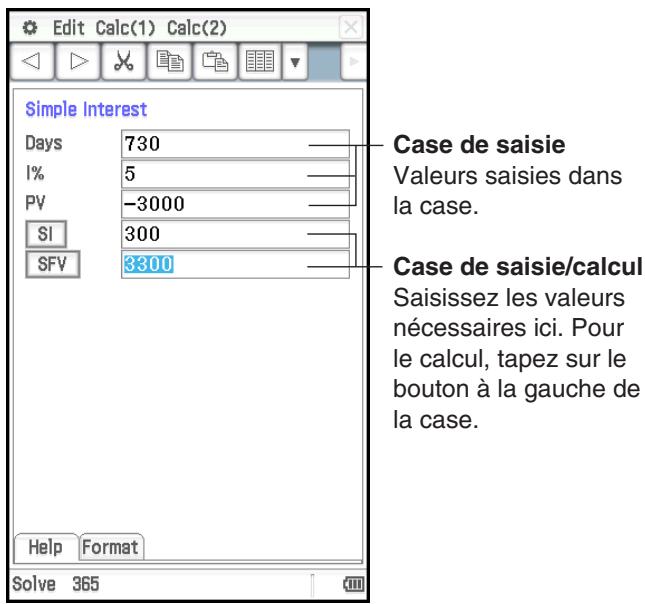 CASIO ClassPad II fx-CP400+E - 11-1 Fonctionnement de base de l'application Finances - 2