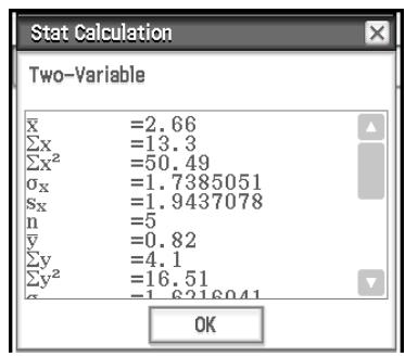 CASIO ClassPad II fx-CP400+E - - Afficher les résultats d'un calcul à deux variables - 1