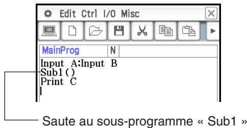 CASIO ClassPad II fx-CP400 - Emploi d'un sous-programme pour appeler un autre programme - 1