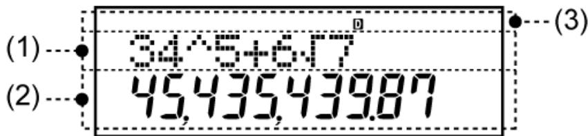 CASIO fx-100MS (2e édition / S-V.P.A.M.) - Lecture de l'écran - 1