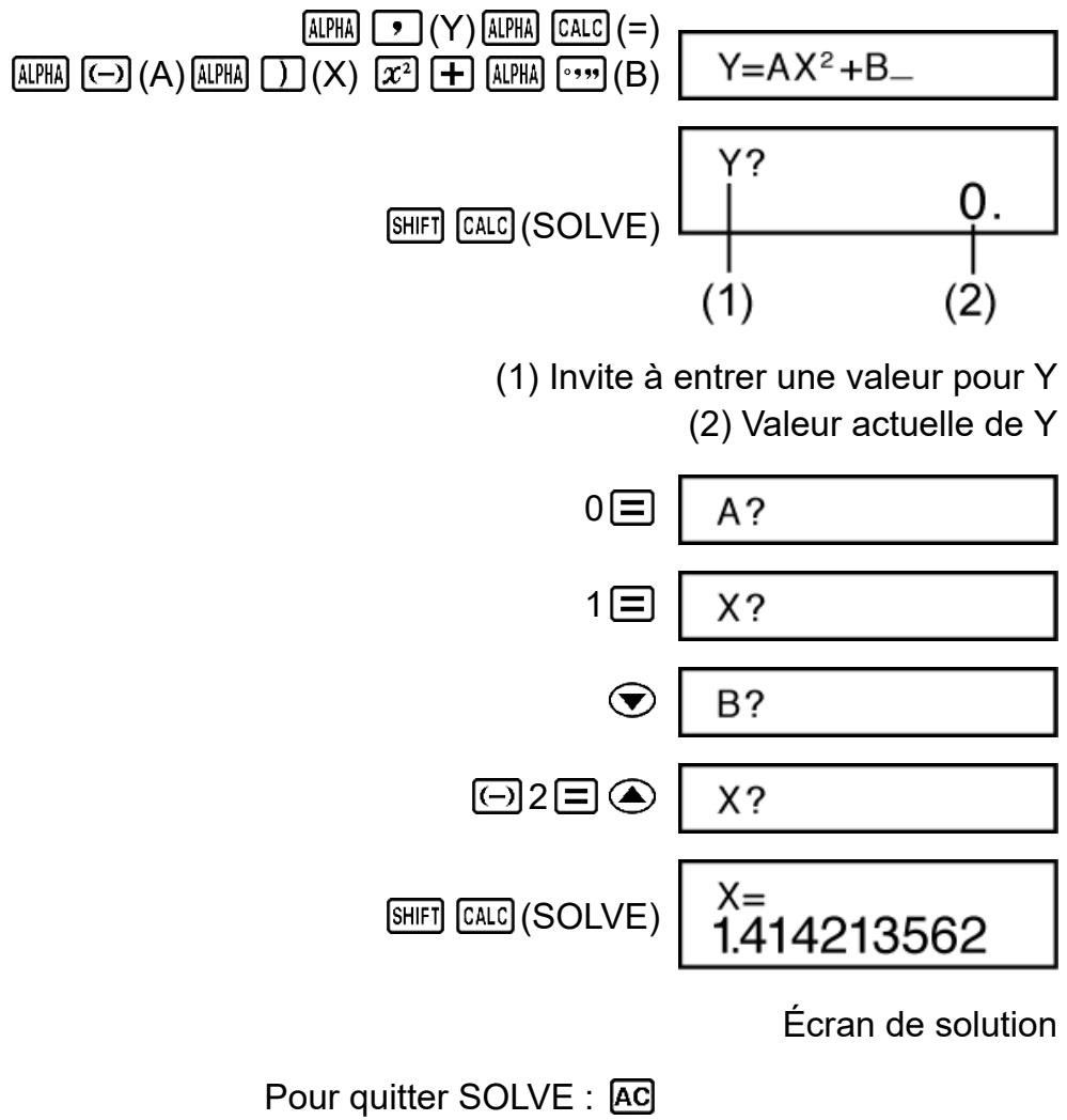 CASIO fx-100MS (2e édition / S-V.P.A.M.) - Utilisation de SOLVE - 1