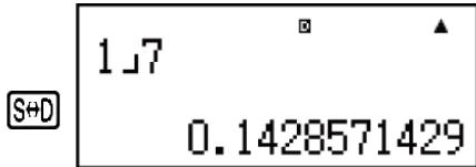 CASIO fx-115ES PLUS (2nd edition / NATURAL-V.P.A.M.) - Affichage d'un résultat de calcul comme valeur décimale récurrente - 18