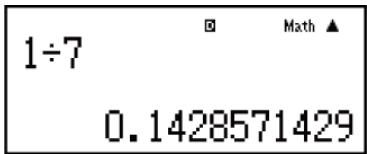 CASIO fx-115ES PLUS (2nd edition / NATURAL-V.P.A.M.) - Affichage d'un résultat de calcul comme valeur décimale récurrente - 10