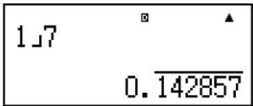 CASIO fx-300ES PLUS (2nd edition / NATURAL-V.P.A.M.) - Affichage d'un résultat de calcul comme valeur décimale récurrente - 18