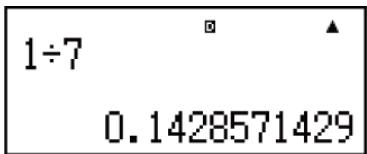 CASIO fx-300ES PLUS (2nd edition / NATURAL-V.P.A.M.) - Affichage d'un résultat de calcul comme valeur décimale récurrente - 24