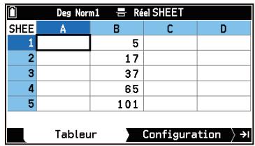 CASIO GRAPH MATH+ - Pour replir une colonne de cellules avec une série numérique (Suite) - 4
