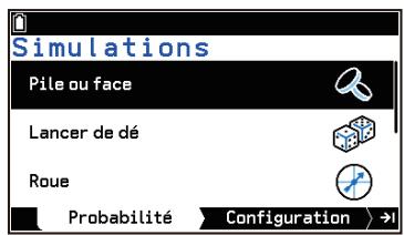 CASIO GRAPH MATH+ - Étape 1 : Sélectionnez un type de simulation (onglet Probabilité). - 1