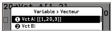 CASIO GRAPH MATH+ - Attribuer (écraser) une valeur à un élément spécifique d'une variable vectorielle - 2