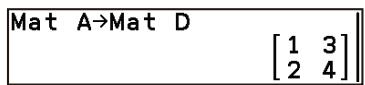 CASIO GRAPH MATH+ - Pour attribuer une variable matricielle à une autre variable matricielle - 1