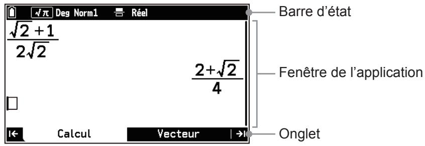 CASIO GRAPH MATH+ - Configuration de l'écran d'une application - 1
