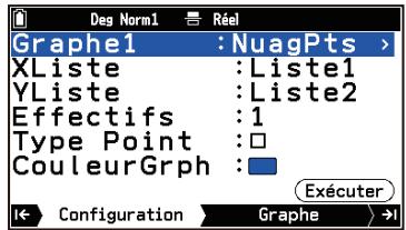 CASIO GRAPH MATH+ - Tracer des diagrammes de dispersion et des graphiques de régression en utilisant les réglages par défaut - 2