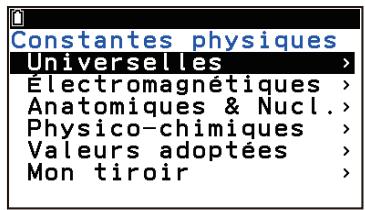 CASIO GRAPH MATH+ - Affichage d'une constante physique et des informations qui s'y rapportent - 1