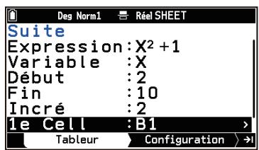 CASIO GRAPH MATH+ - Pour replir une colonne de cellules avec une série numérique (Suite) - 3