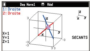 CASIO GRAPH MATH+ - Détermination de l'intersection de droites ou de plans - 2