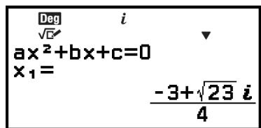 CASIO GRAPH LIGHT - Conversion d'une solution en nombres complexes en coordonnées rectangulaires ou polaires - 1