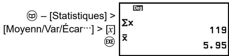 CASIO GRAPH LIGHT - Exemple de calcul à l'aide de l'écran de calcul statistique - 3