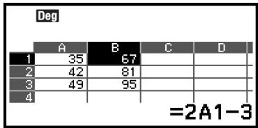 CASIO GRAPH LIGHT - Pour la saisie multiple de la même formule dans une série de cellules - 2