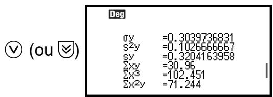 CASIO GRAPH LIGHT - Affichage des résultats de calcul statistique à deux variables - 6