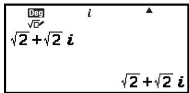 CASIO GRAPH LIGHT - Conversion d'un résultat de calcul de nombre complexe en coordonnées rectangulaires ou polaires - 3