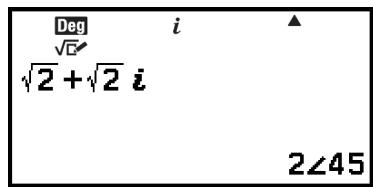 CASIO GRAPH LIGHT - Conversion d'un résultat de calcul de nombre complexe en coordonnées rectangulaires ou polaires - 2