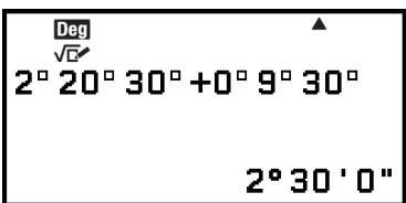CASIO GRAPH LIGHT - Saisie et calcul avec une valeur sexagésimale - 4