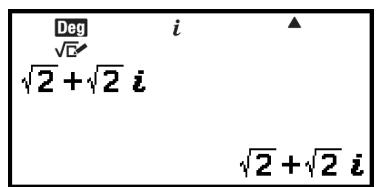 CASIO GRAPH LIGHT - Conversion d'un résultat de calcul de nombre complexe en coordonnées rectangulaires ou polaires - 1