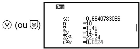 CASIO GRAPH LIGHT - Affichage des résultats de calcul statistique à deux variables - 5