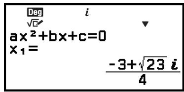 CASIO GRAPH LIGHT - Conversion d'une solution en nombres complexes en coordonnées rectangulaires ou polaires - 2