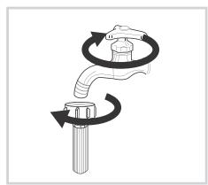 SABA FL814M25BG, FL814M25W - Nettoyer le filtré du robinet - 1