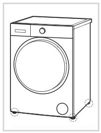 SABA FL814M25BG, FL814M25W - Nivellement du lave-linge - 1