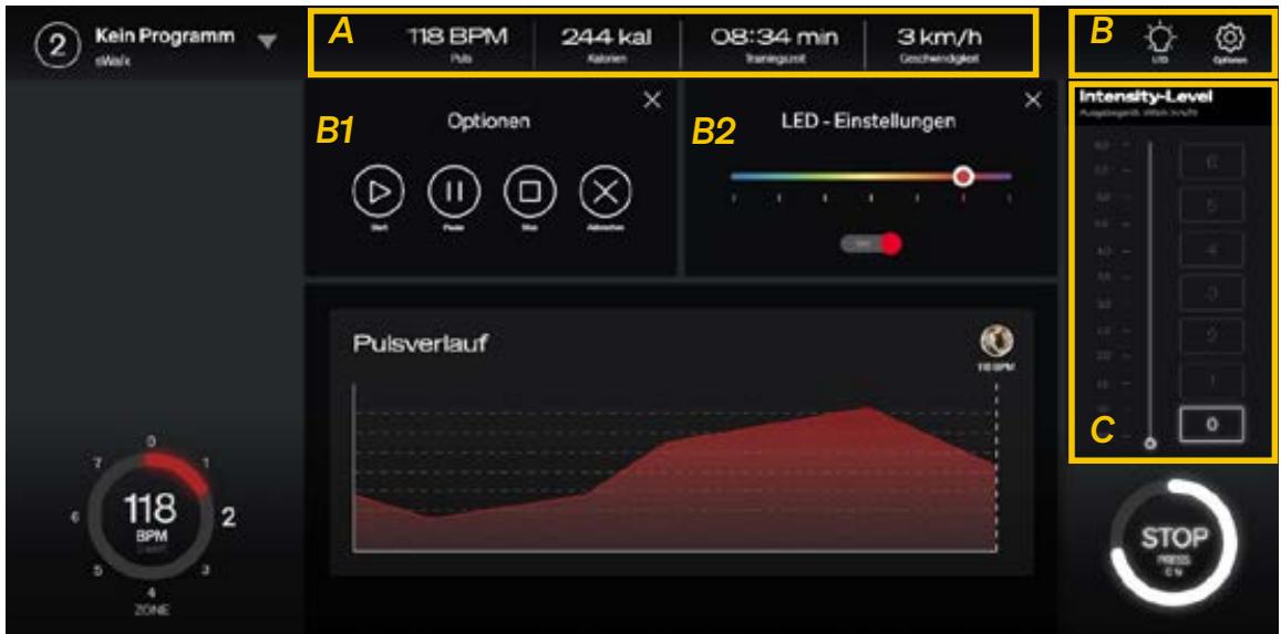 Sportstech sWalk - Choisissez ensuite si vous souhaitez utiliser un programme d'entrainment ou un entrainment libre. - 1