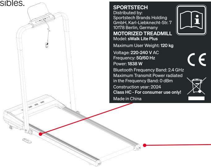Sportstech sWalk Lite Plus - AUTOCOLLANT DE SECURITÉ - 1
