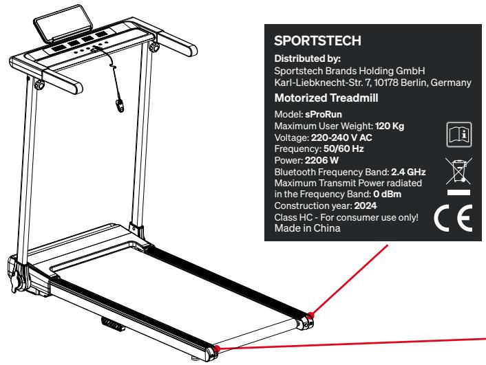 Sportstech sProRun - AUTOCOLLANT DE SECURITÉ - 1