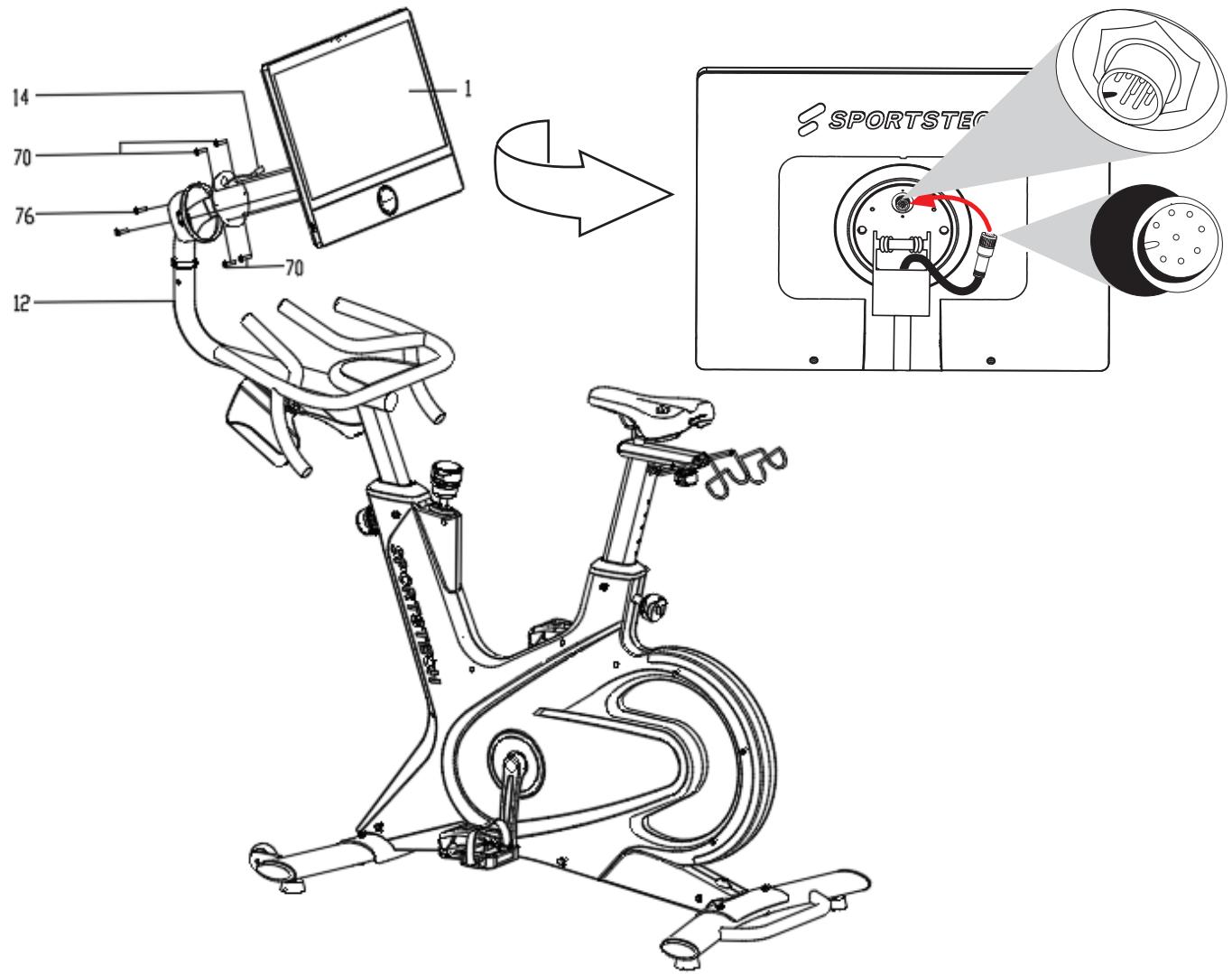 Sportstech sBike - SUPPORT POUR SERVIETTE ET BOUTEILLE - 2