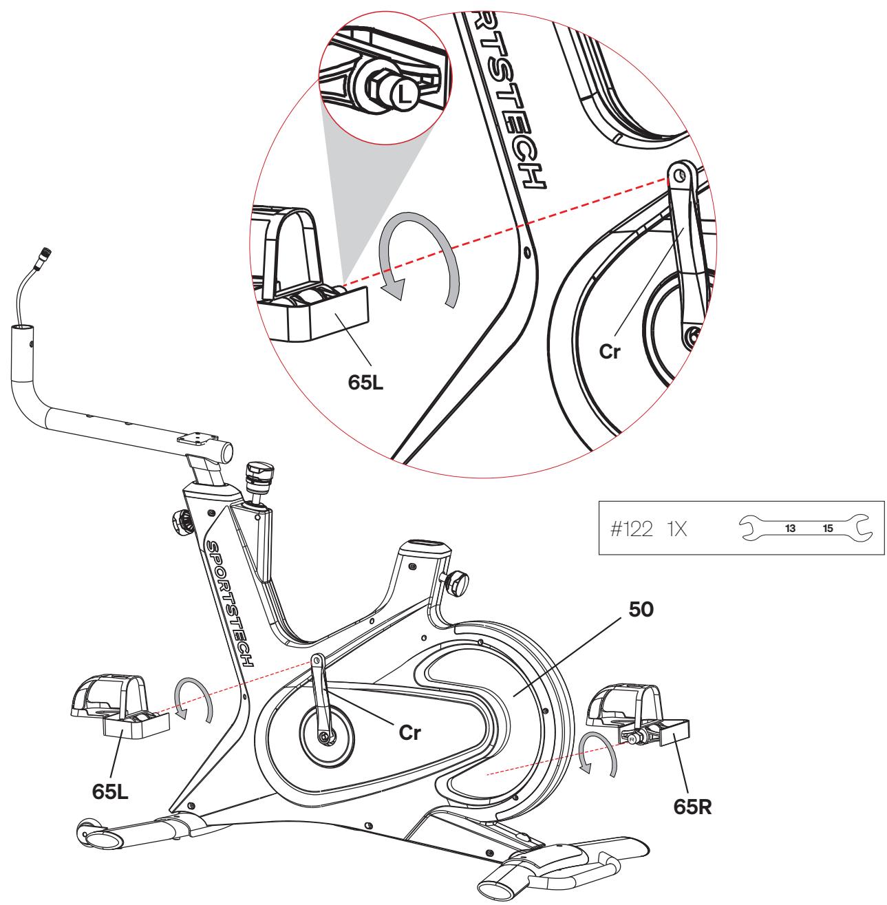 Sportstech sBike - MONTAGE DU TUBE AVANT - 1
